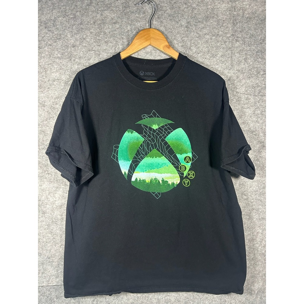 Xbox Landscape Graphic T Shirt Men's XL Black Short Sleeve Gaming‎